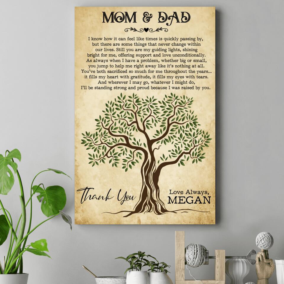 Love Message Thank You Mom And Dad Custom Canvas Poster Anniversary Gift For Parents
