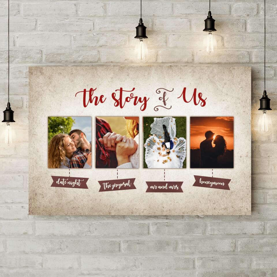 The Story Of Us Custom Canvas Poster Anniversary Gift For Couples