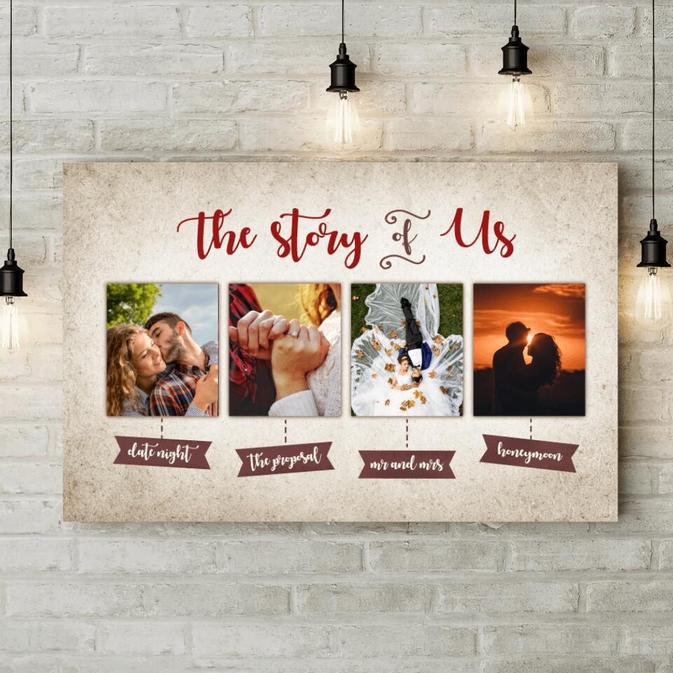 The Story Of Us Custom Canvas Poster Anniversary Gift For Couples