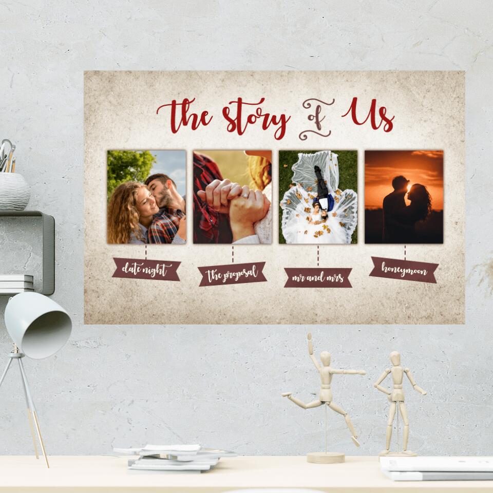 The Story Of Us Custom Canvas Poster Anniversary Gift For Couples