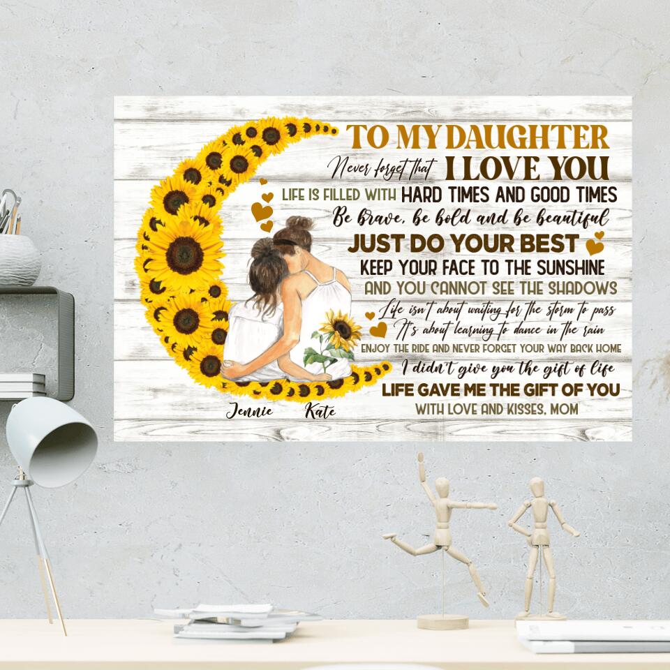 To My Daughter I Love You Custom Canvas Poster Birthday Gift For Daughter