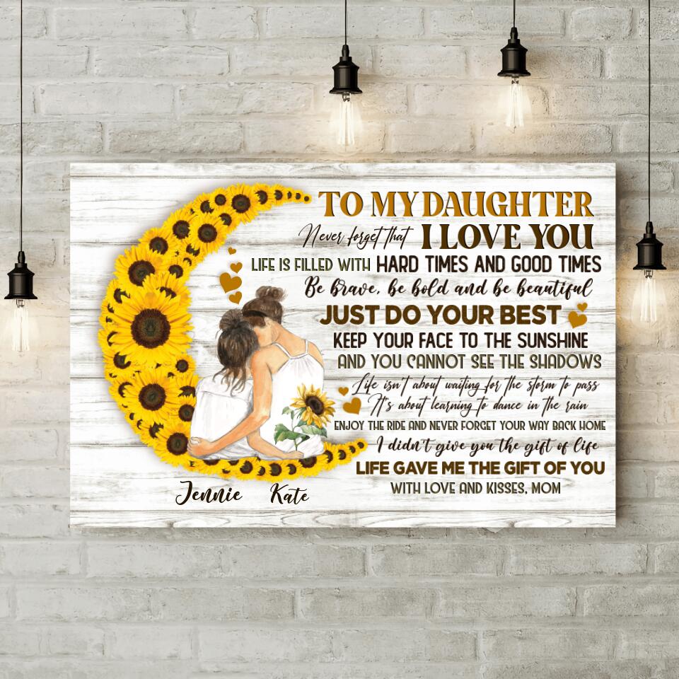 To My Daughter I Love You Custom Canvas Poster Birthday Gift For Daughter
