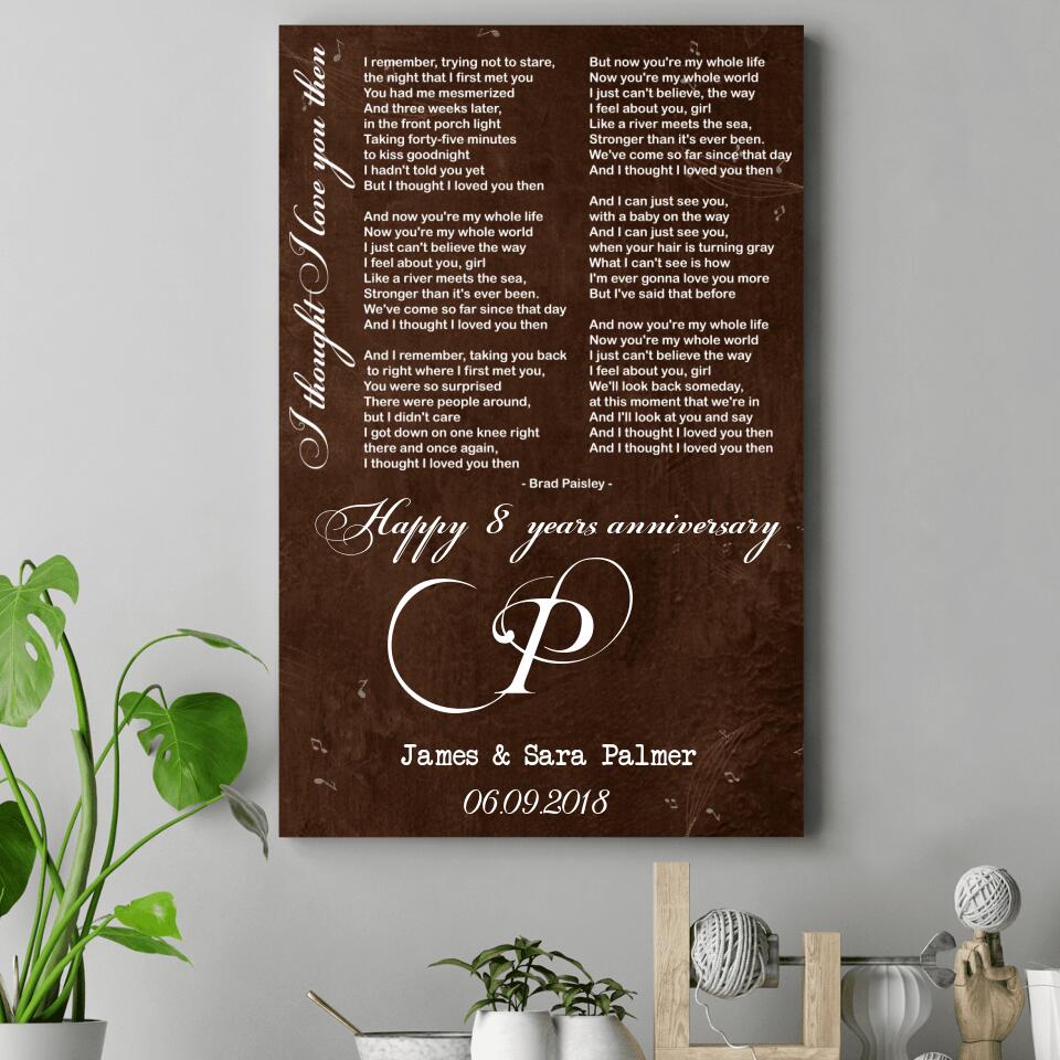 Happy Anniversary I Thought I Love You Then Custom Canvas Poster Anniversary Gift
