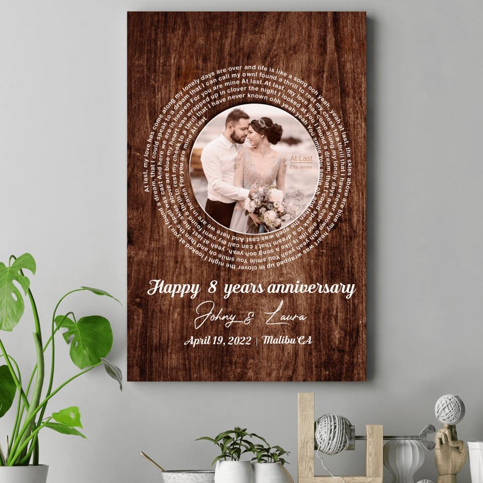 Favorite Song Lyrics Custom Canvas Poster Wedding Anniversary Gift For Couples
