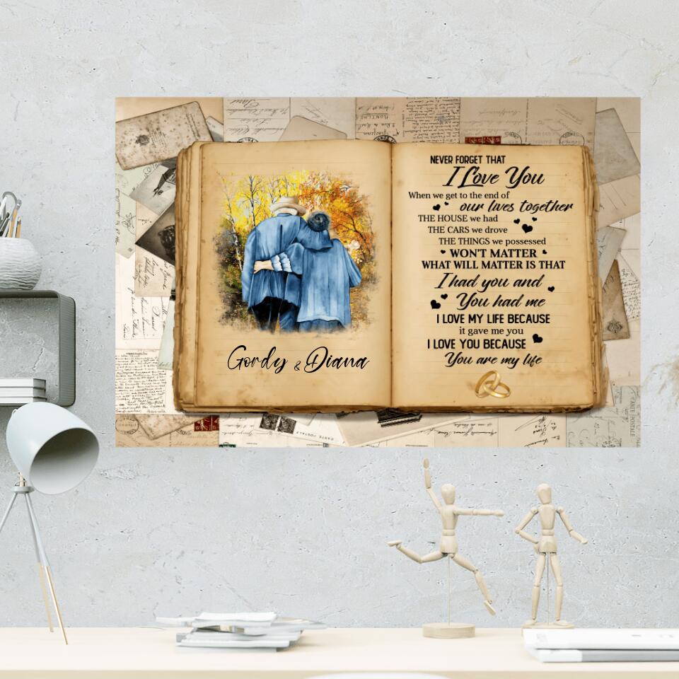 Don't Forget That I Love You Custom Canvas Poster Anniversary Gift For Old Couples
