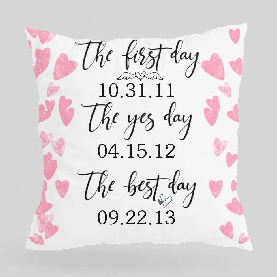 40th Wedding Anniversary Gift for Husband - Save The Date Canvas Pillow/ Anniversary Gift for Him/Her - 207HNTHPI446