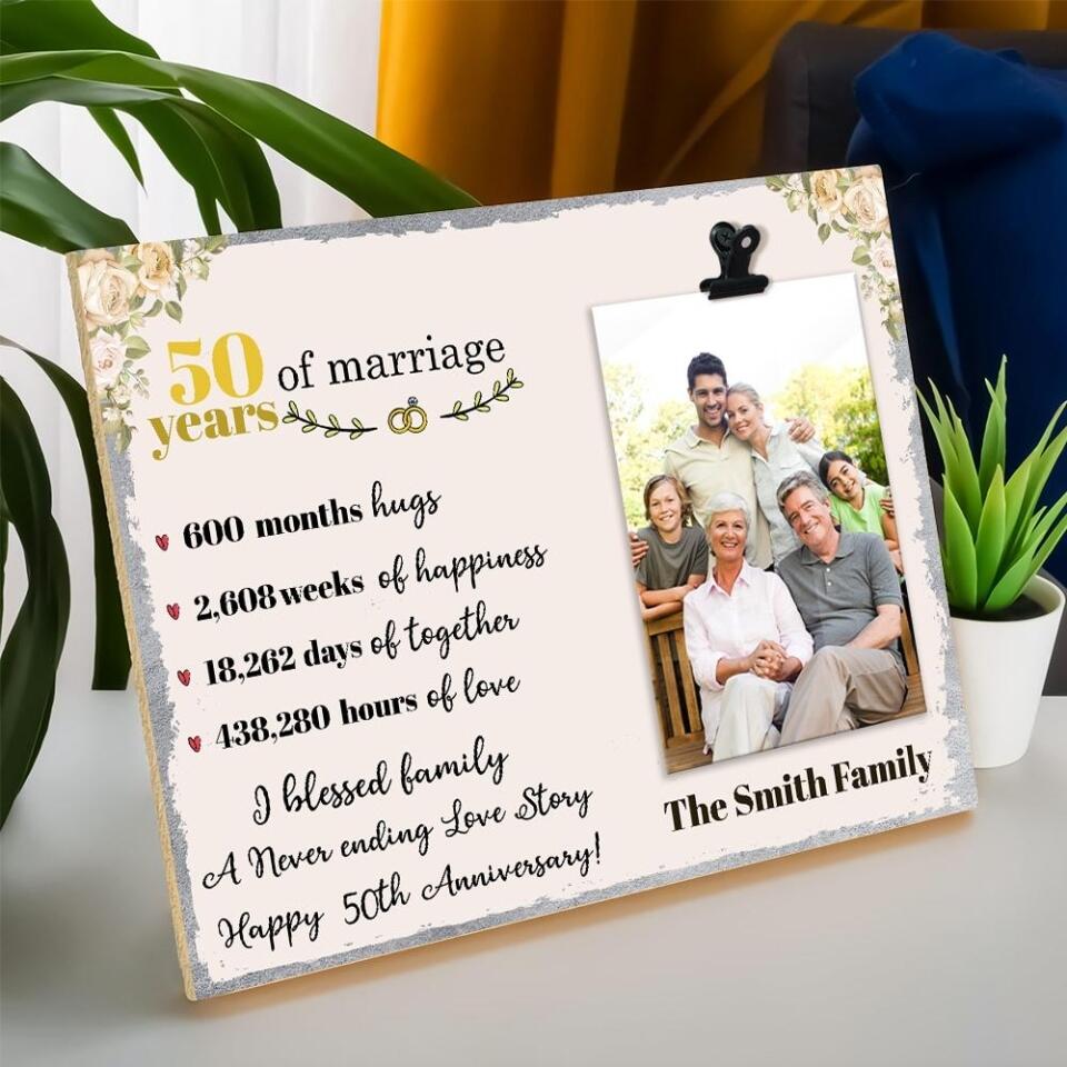 50 Of Marriage Years - Personalized Photo Clip Frame - Best Gifts For Wife - 207HNTHPT489