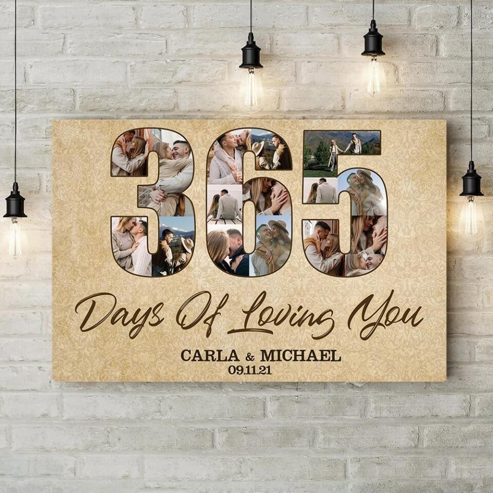 365 Days Of Loving You Custom Canvas Poster One Year Anniversary Gift