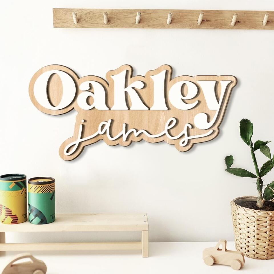 Name Logo Design Custom Wooden Art Birthday Gift For Him For Her
