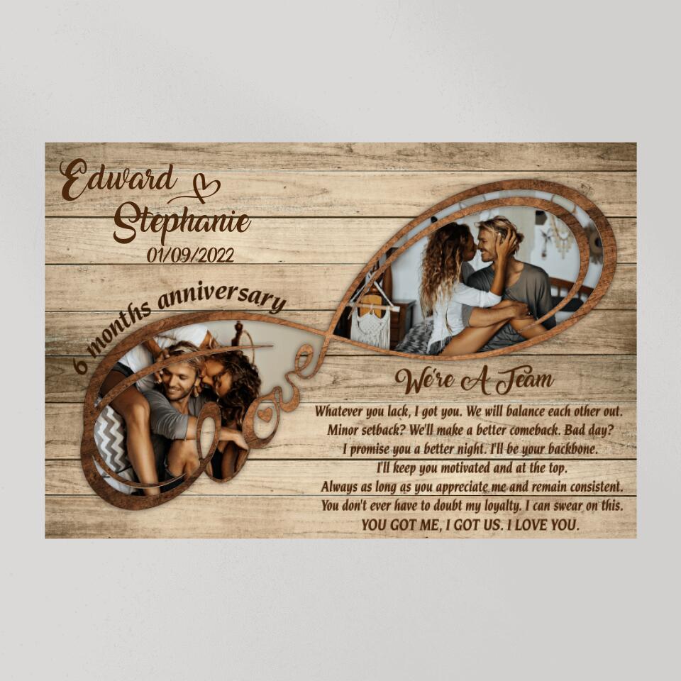 We're A Team I Love You Custom Canvas Poster Anniversary Gift For Couples