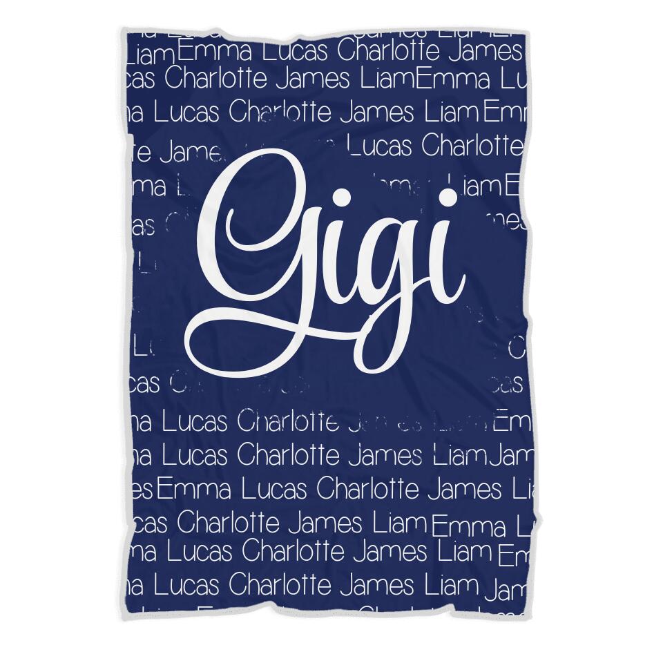 Best Birthday Gifts for Mom/ Grandma/Gigi/ Nana - Personalized Fleece Blanket for Family - 208IHNBNBL557
