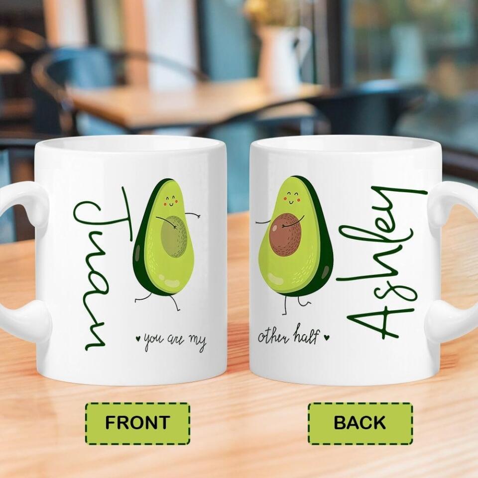Personalized Valentine Gifts - You Are My Other Half Advocado Personalized Mug Couple Gifts