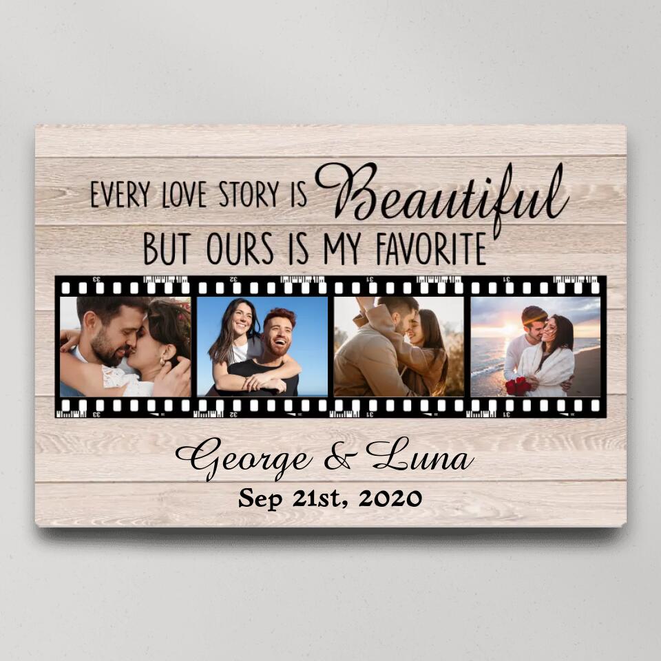 Every Love Story Is Beautiful Custom Canvas Poster Anniversary Gift For Couples