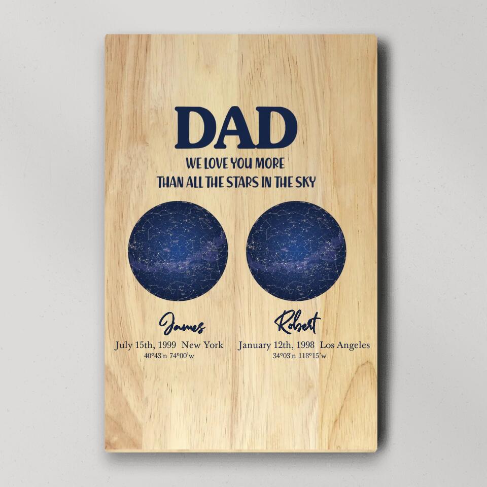 Dad We Love You More Than All The Stars In The Sky Custom Canvas Poster Anniversary Gift