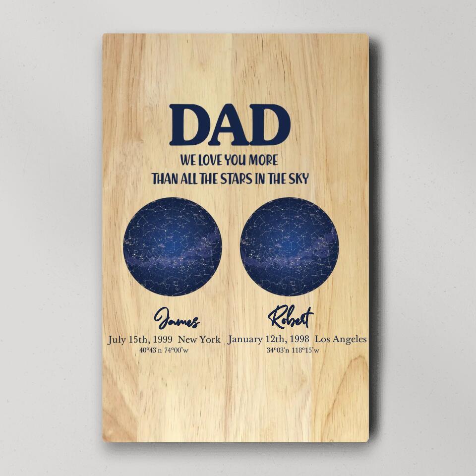 Dad We Love You More Than All The Stars In The Sky Custom Canvas Poster Anniversary Gift