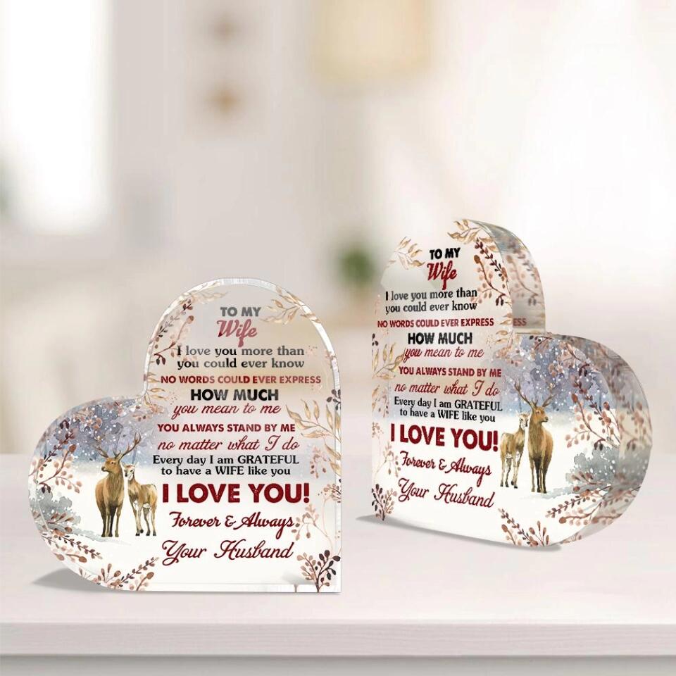 I Love You More Than You Could Ever Know-Best Heart Acrylic Plaque Gift For Husband/ Wife-208IHPTHAP063