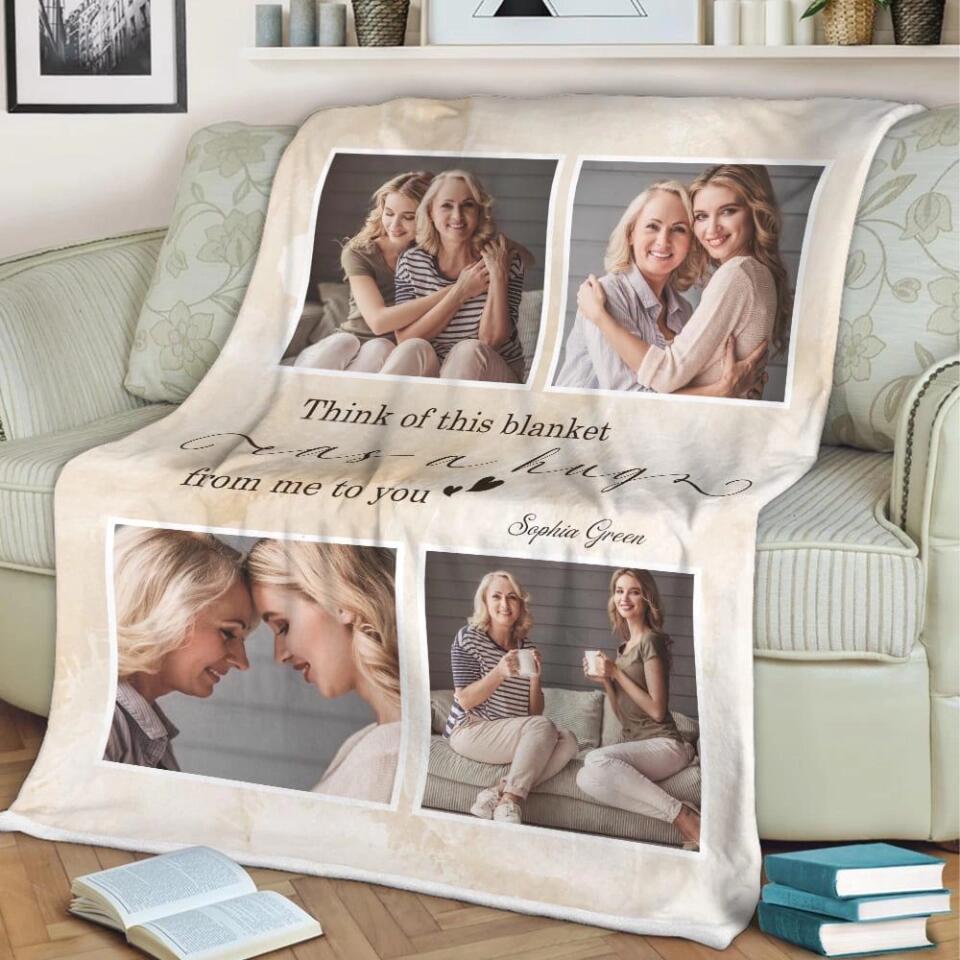 Think Of This Blanket As A Hug - Personalized Blanket - Best Gifts For Mom Grandma Lovers - 208IHPBNBL100