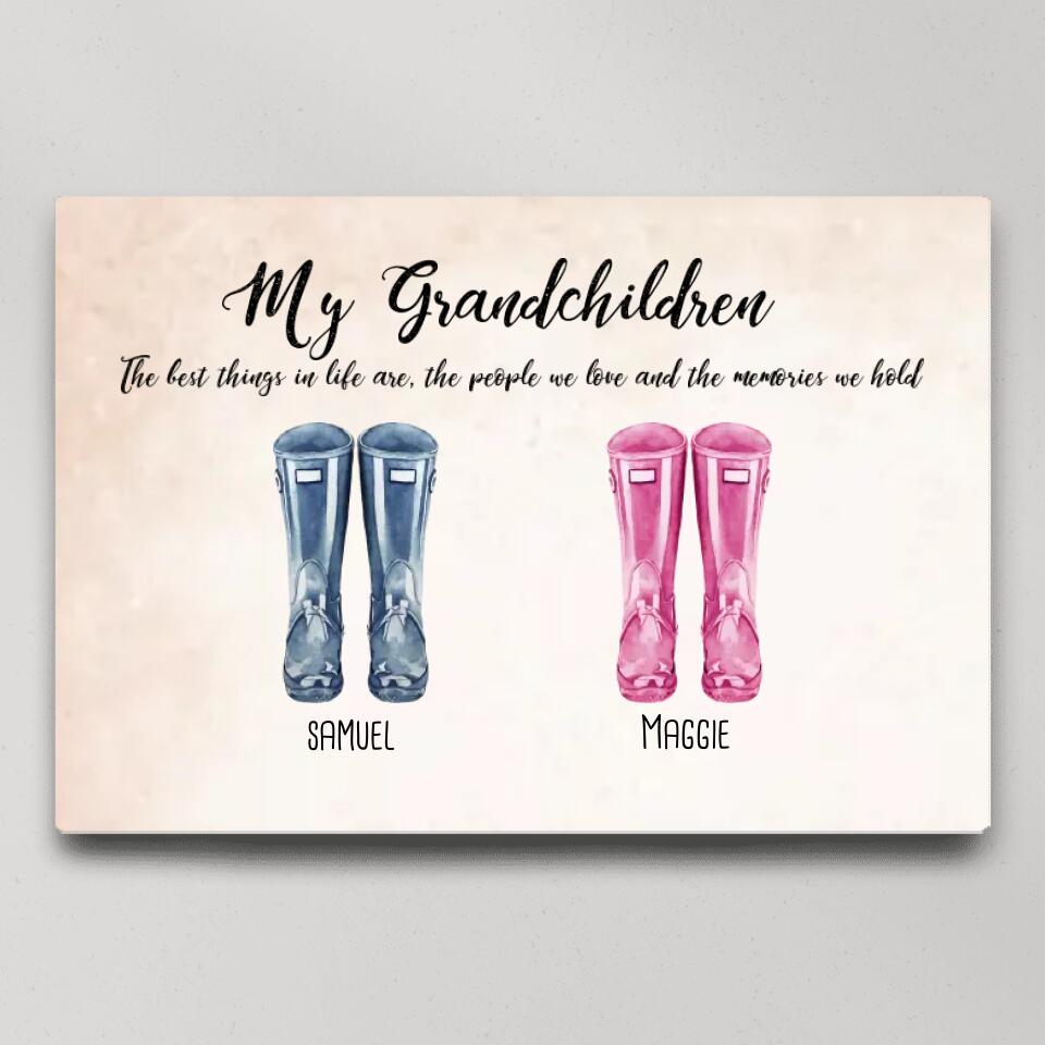 My Grandchildren The Best Thing In Life Custom Canvas Poster Gift For Grandparents