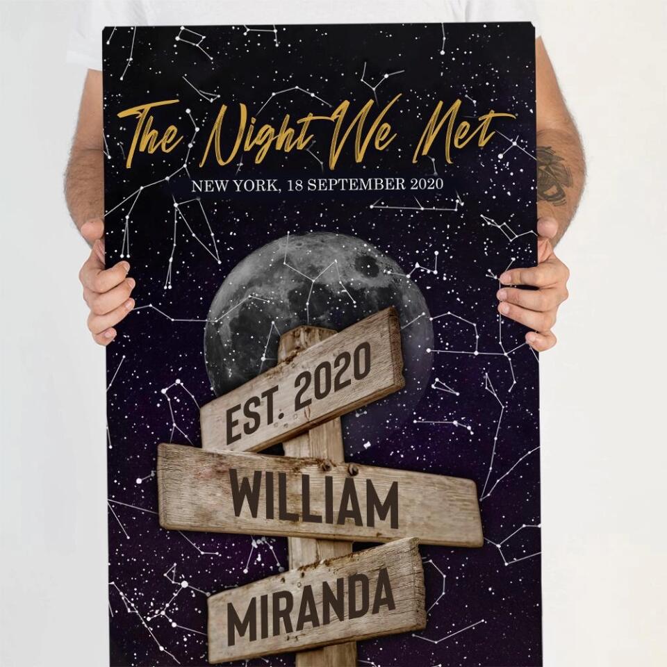 The Night We Met Custom Canvas Poster Anniversary Gift For Couples
