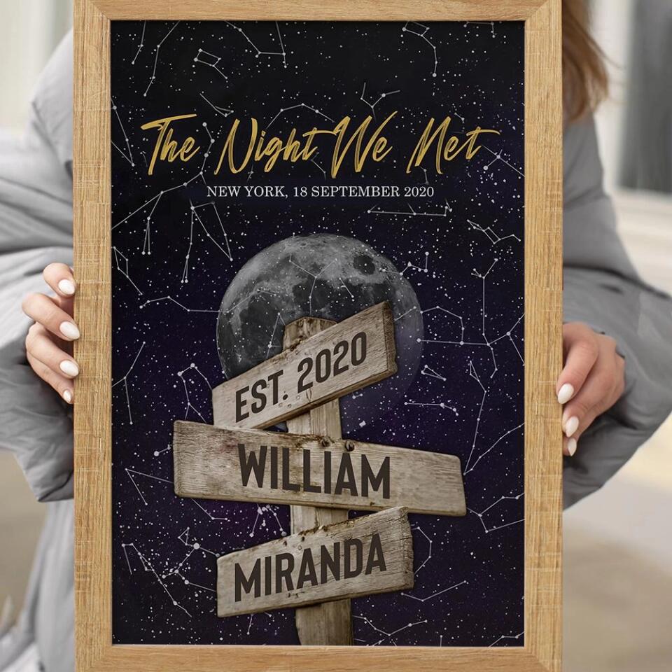 The Night We Met Custom Canvas Poster Anniversary Gift For Couples