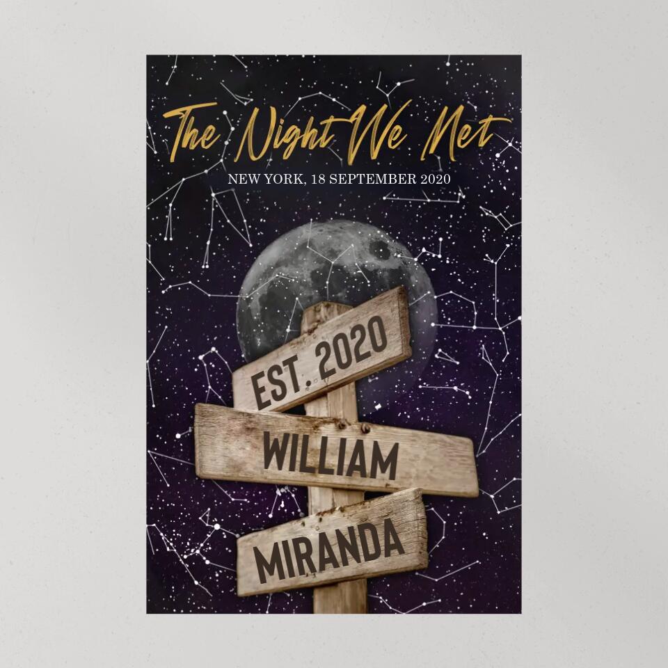 The Night We Met Custom Canvas Poster Anniversary Gift For Couples