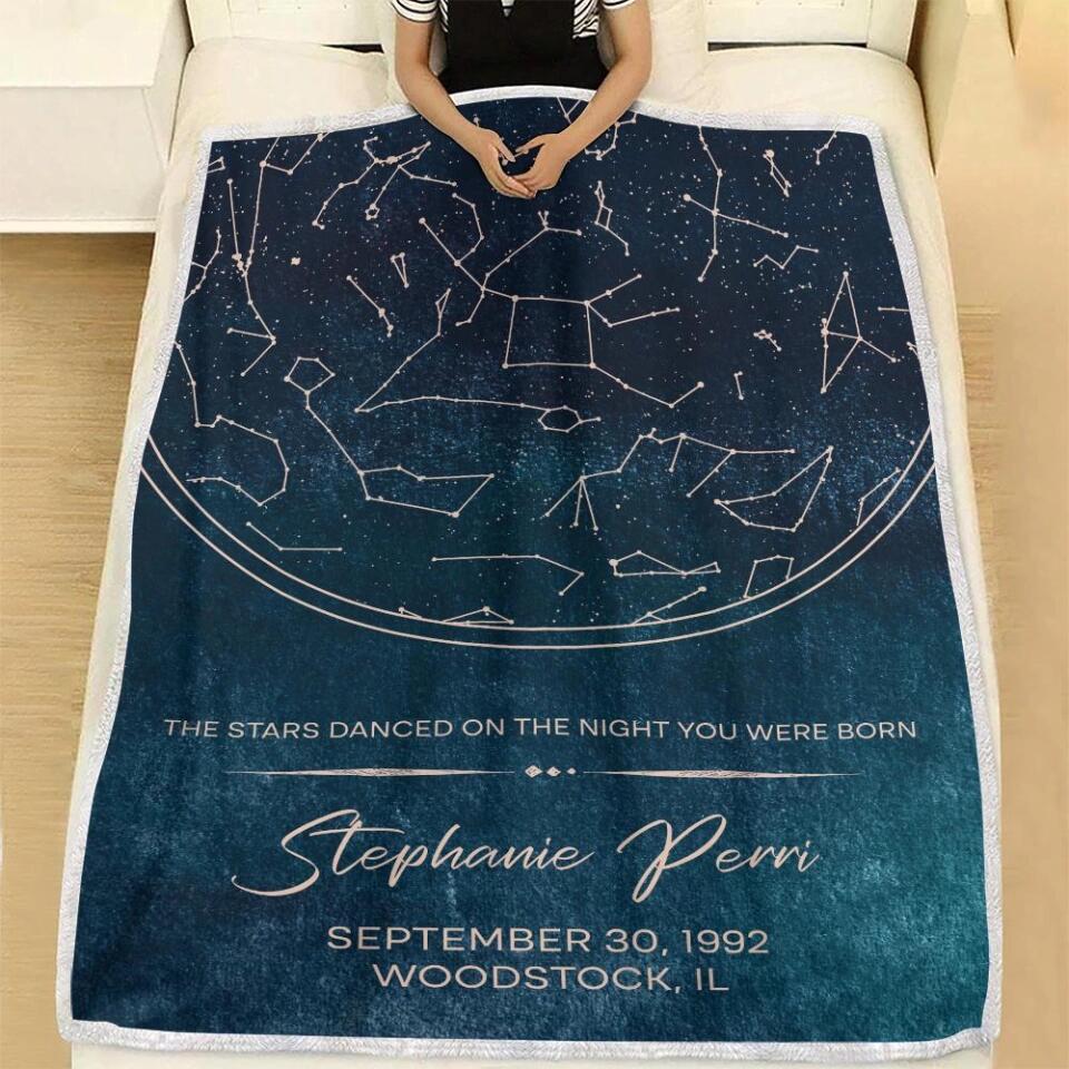 Starmap And Moon With Custom Quote-Best Personalized Blanket Gift For Birthday Anniversary-208IHNBNBL599