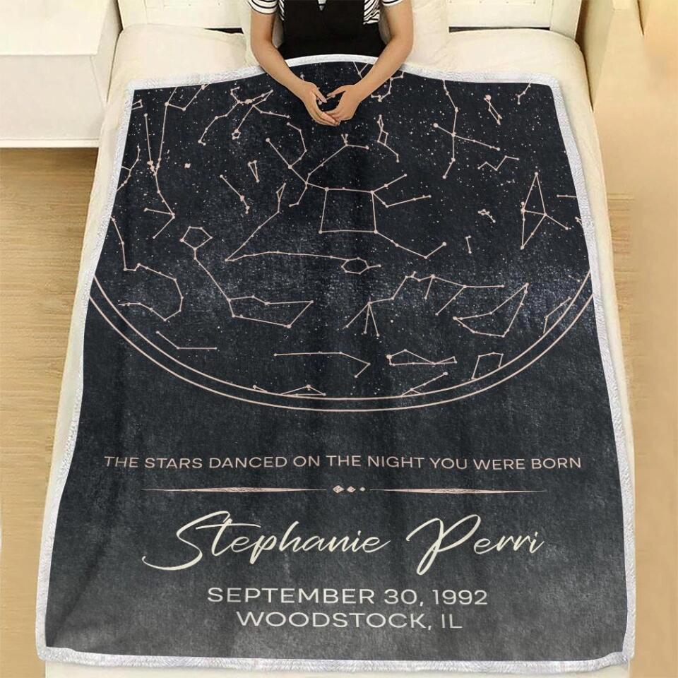 Starmap And Moon With Custom Quote-Best Personalized Blanket Gift For Birthday Anniversary-208IHNBNBL599