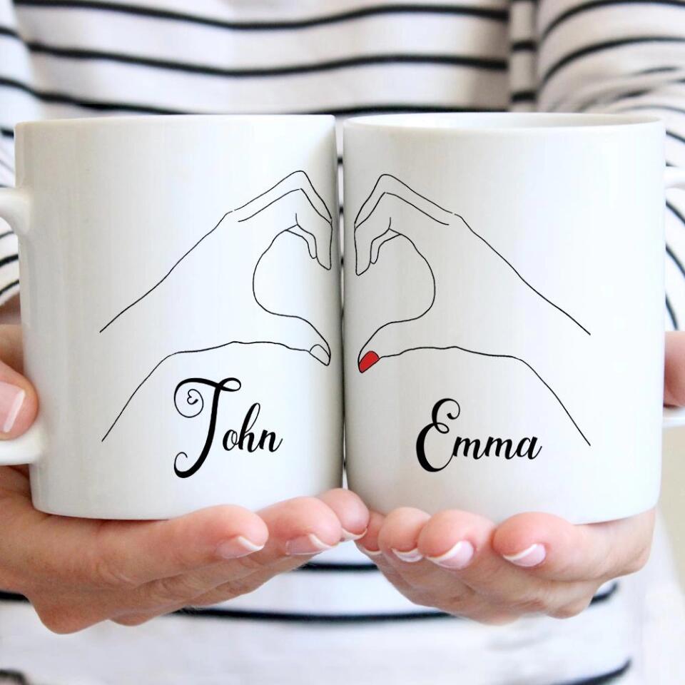 Personalized Valentine Gifts - Custom Gifts for Couple Mug 3 Styles - Personalized White Mug