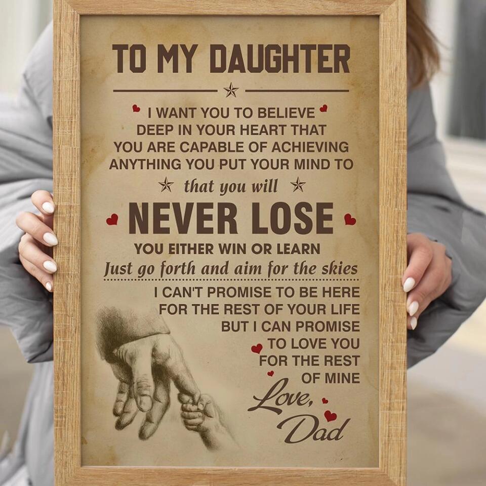 You Will Never Lose Custom Canvas Poster Birthday Gift For Daughter For Son