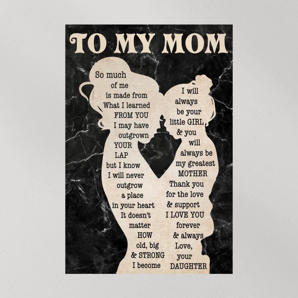 Love Message To My Mom From Daughter Canvas Poster Mother's Day Gifts