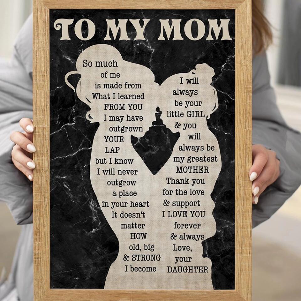 Love Message To My Mom From Daughter Canvas Poster Mother's Day Gifts