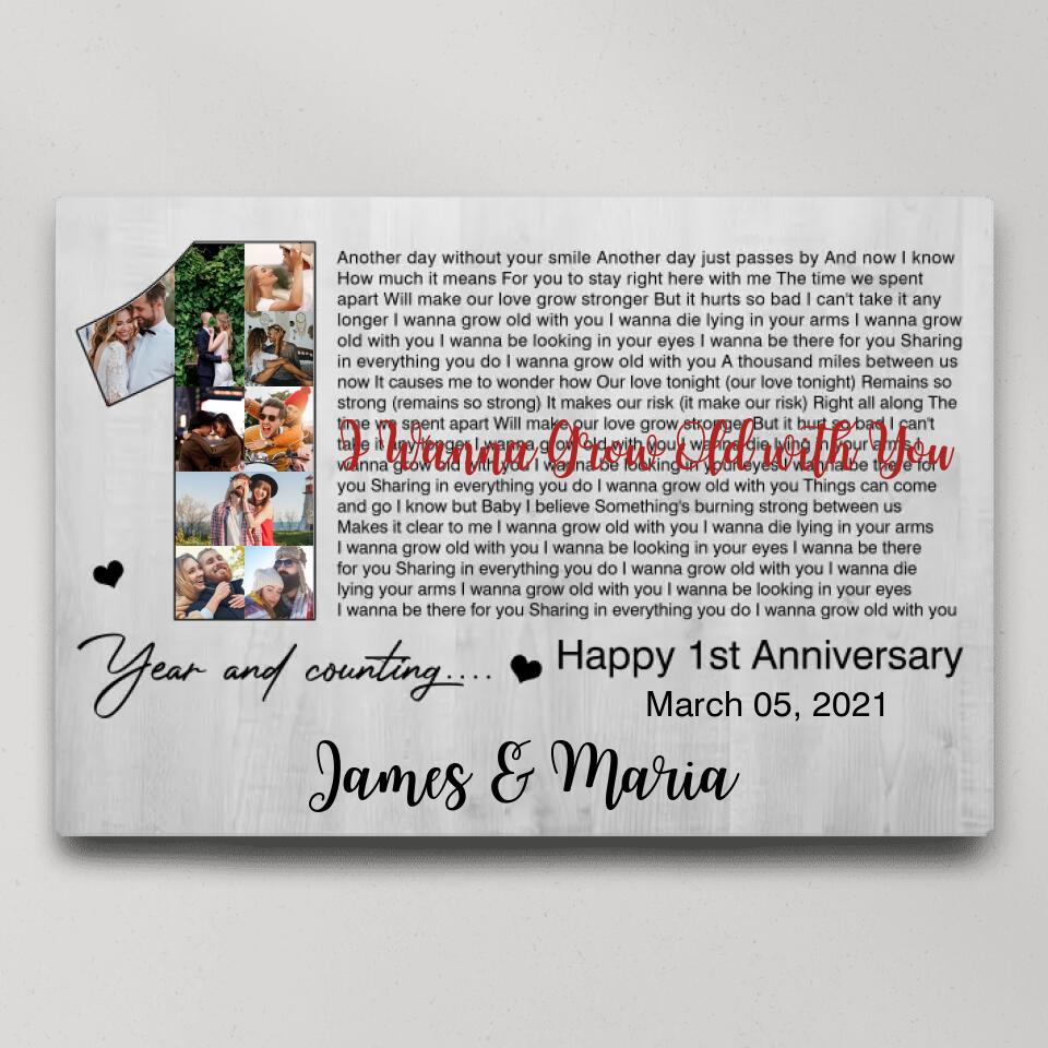 Happy 1st Year Anniversary And Counting Custom Canvas Poster Valentine's Day Gifts