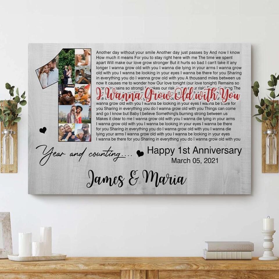 Happy 1st Year Anniversary And Counting Custom Canvas Poster Valentine's Day Gifts