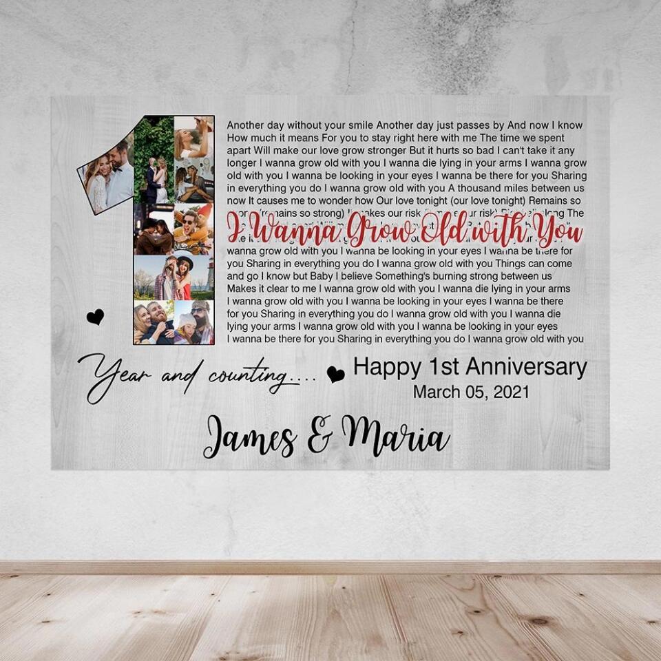 Happy 1st Year Anniversary And Counting Custom Canvas Poster Valentine's Day Gifts