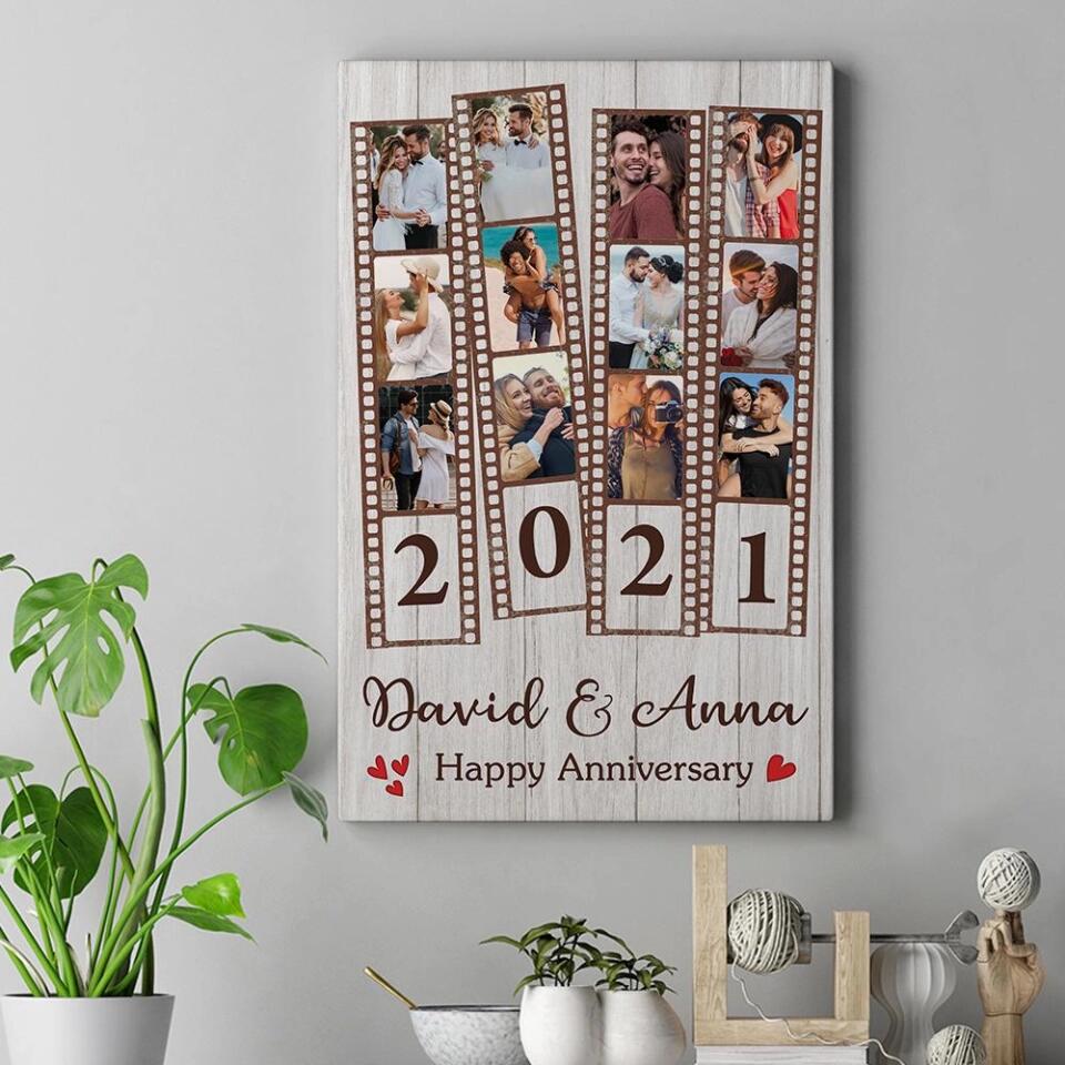 Happy Anniversary Film Role Photo Frame Custom Canvas Poster Anniversary Gift For Couples