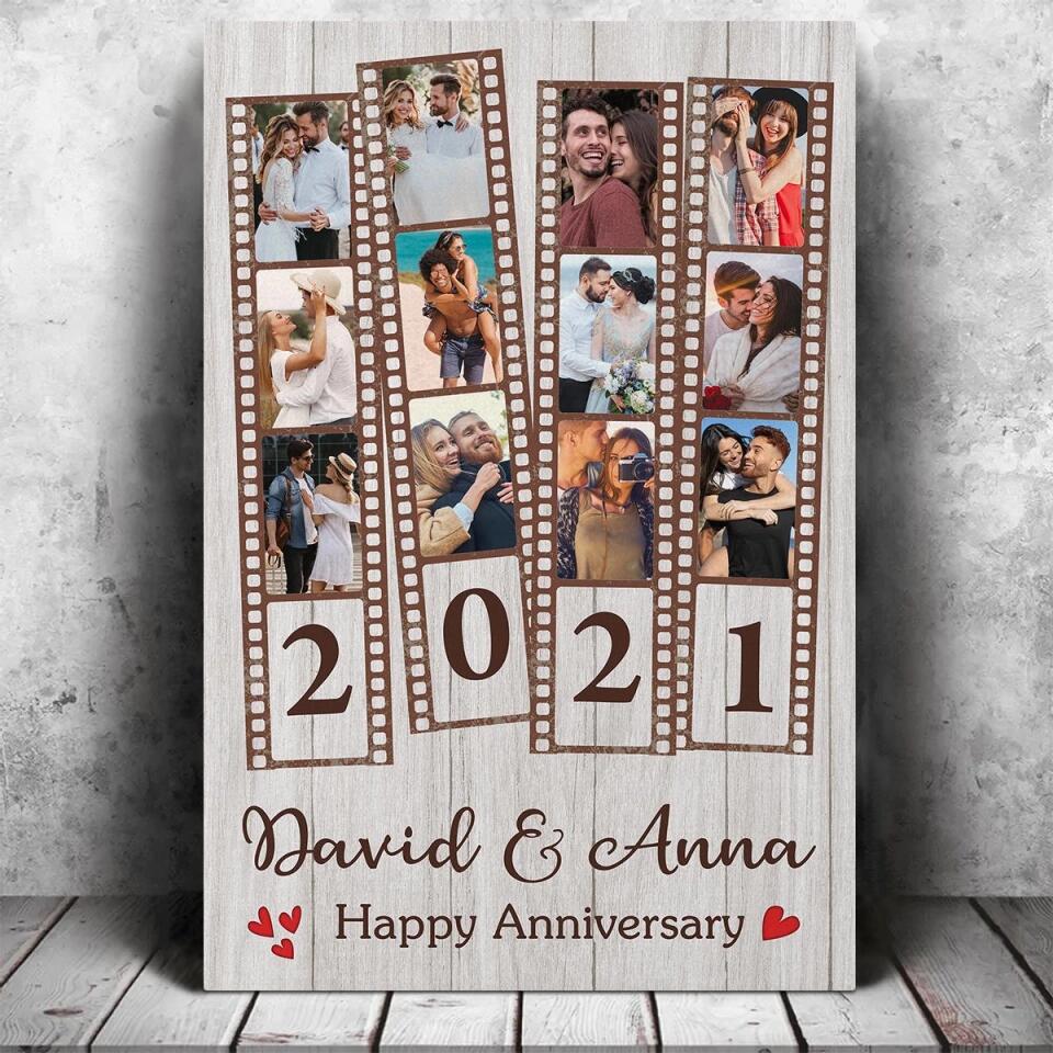 Happy Anniversary Film Role Photo Frame Custom Canvas Poster Anniversary Gift For Couples