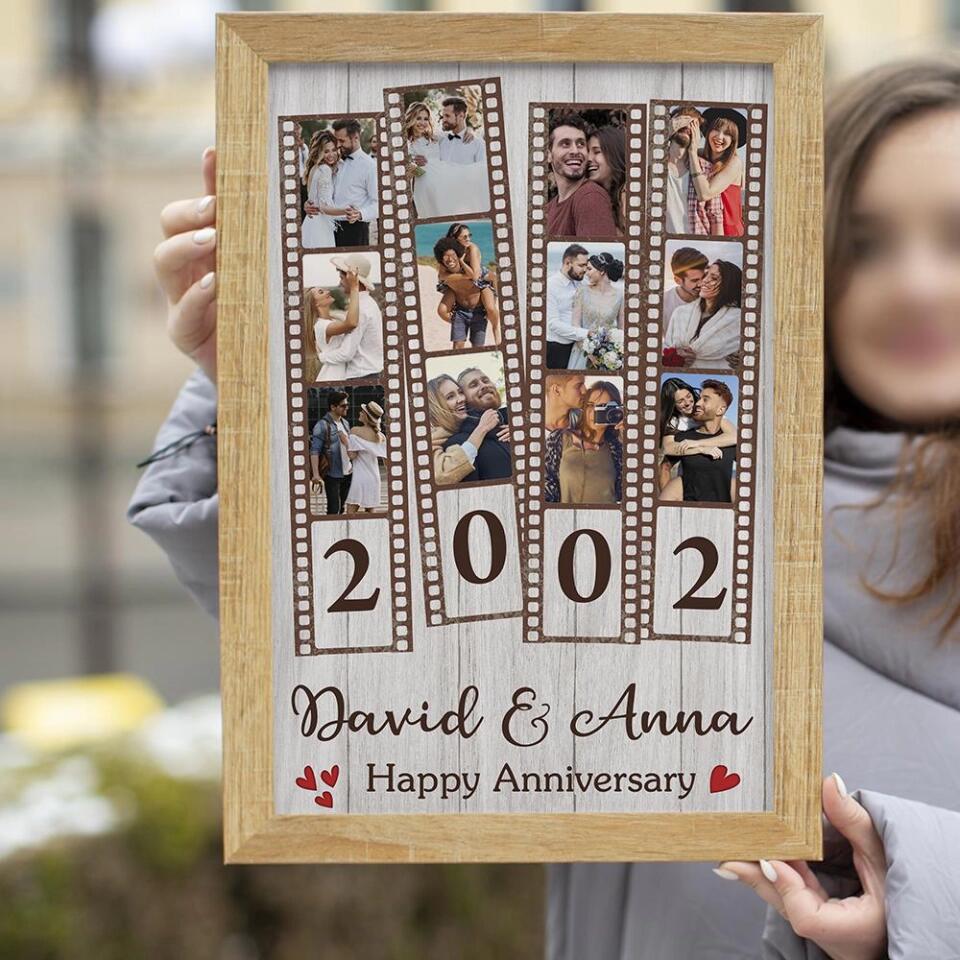 Happy Anniversary Film Role Photo Frame Custom Canvas Poster Anniversary Gift For Couples