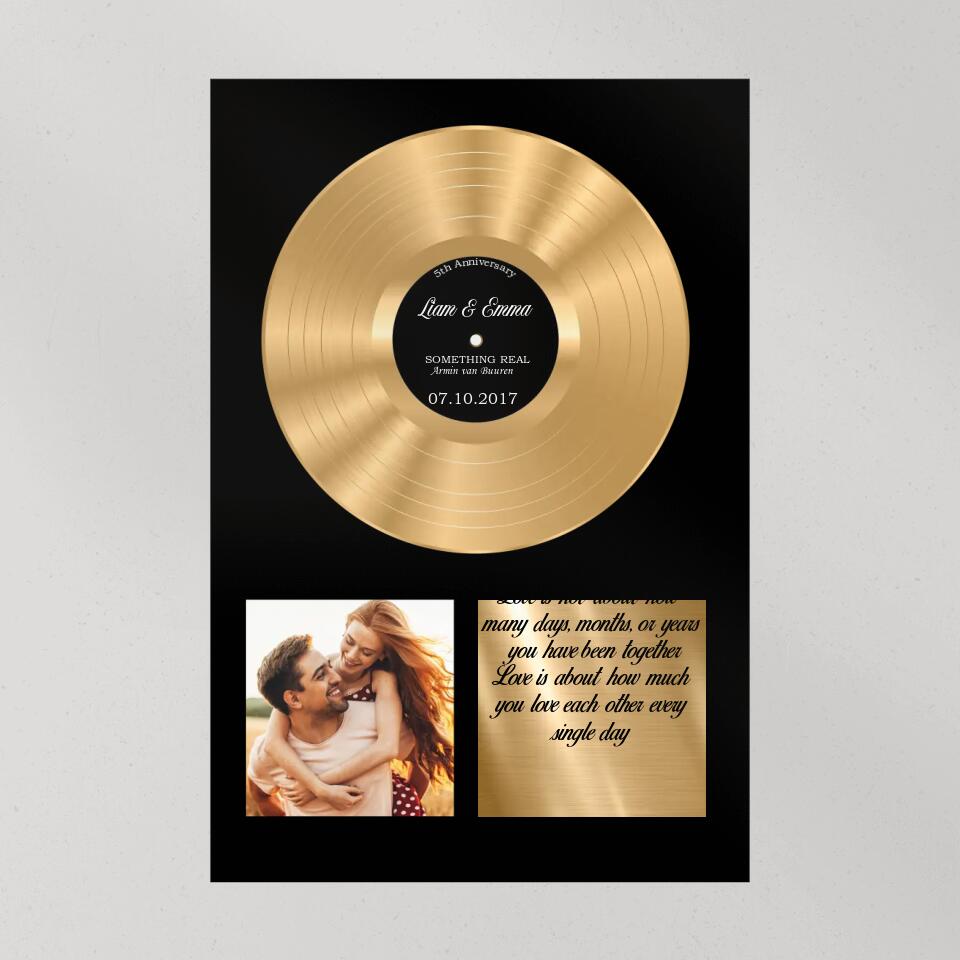 Vinyl Love Song Custom Canvas Poster Anniversary Gift For Couples