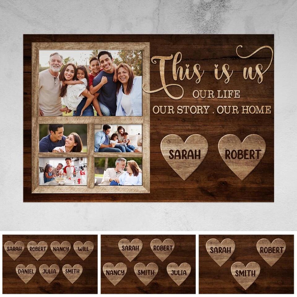 This Is Us Our Life Our Story Our Home Custom Canvas Poster Family Gift