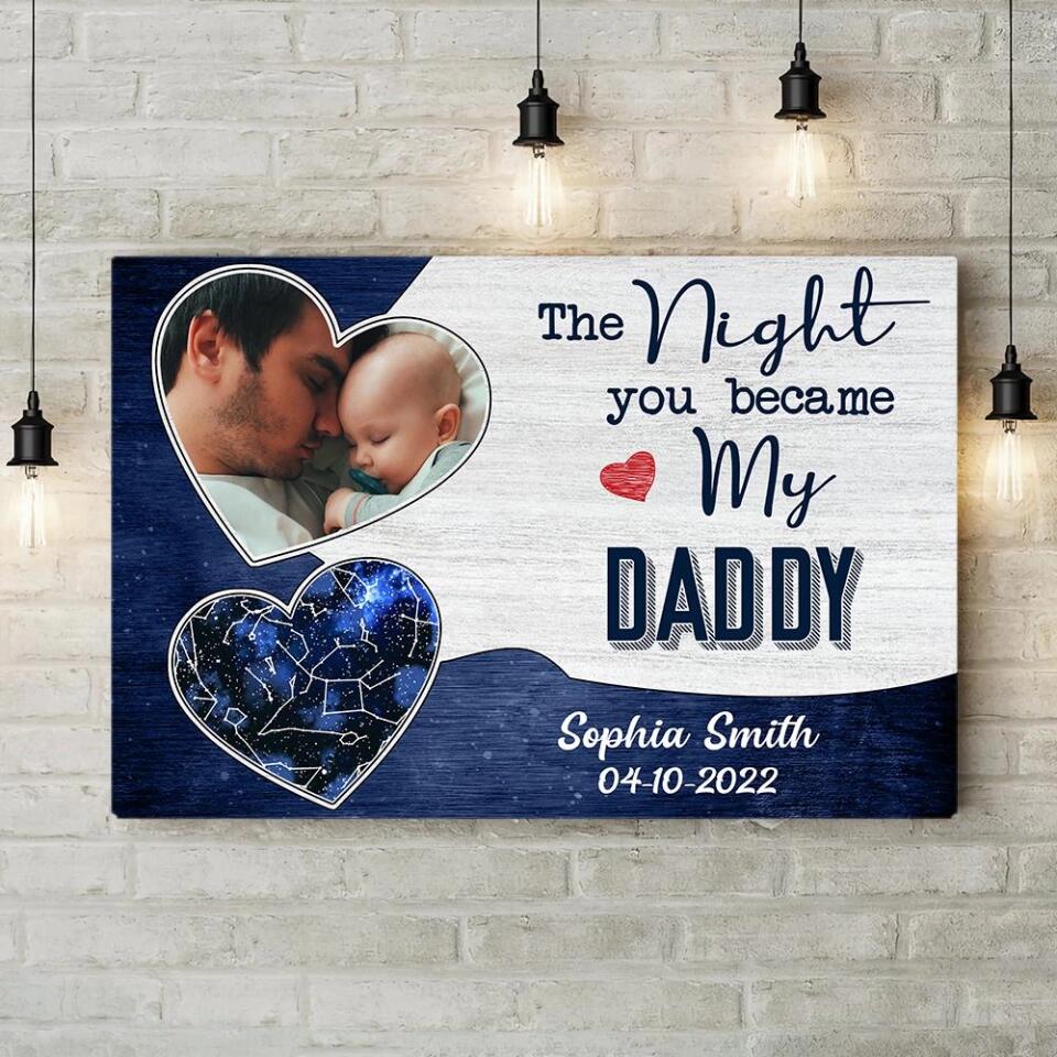 The Night You Became My Daddy Mommy Custom Canvas Poster Mother's Day Gift