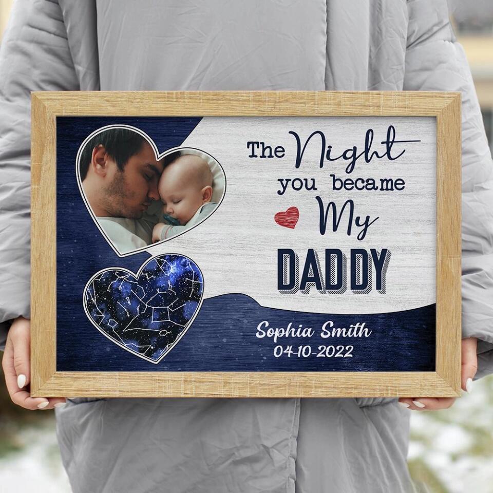The Night You Became My Daddy Mommy Custom Canvas Poster Mother's Day Gift