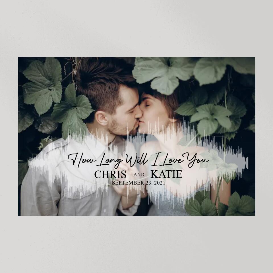 Custom Sound Wave Photo And Message Custom Canvas Poster Anniversary Gift For Couples