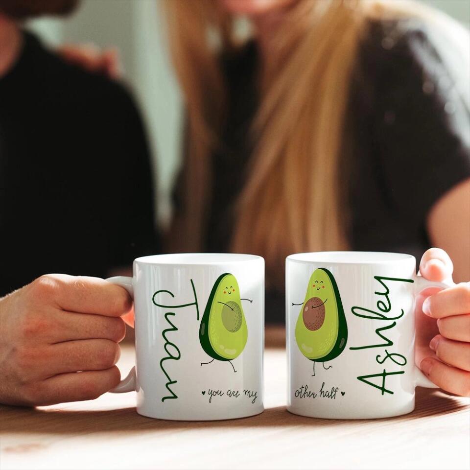 Personalized Valentine Gifts - You Are My Other Half Advocado Personalized Mug Couple Gifts