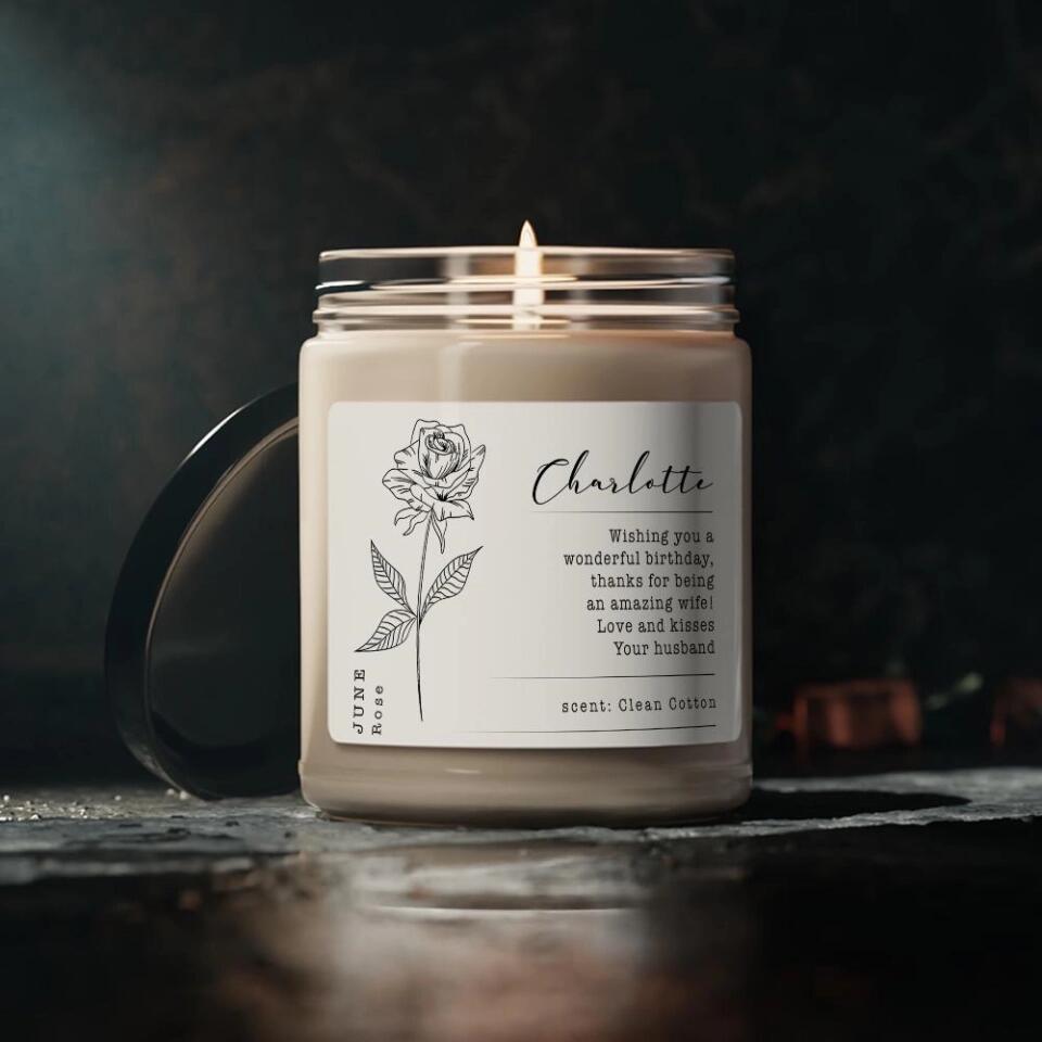 Wishing You A Wonderful Birthday - Personalized Scented Soy Candle - Gift For Birthday