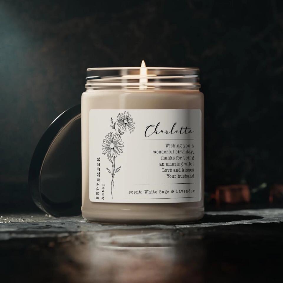 Wishing You A Wonderful Birthday - Personalized Scented Soy Candle - Gift For Birthday