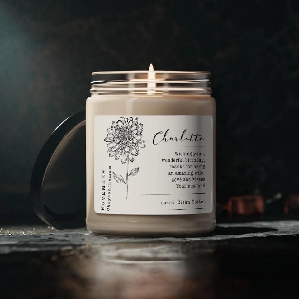 Wishing You A Wonderful Birthday - Personalized Scented Soy Candle - Gift For Birthday