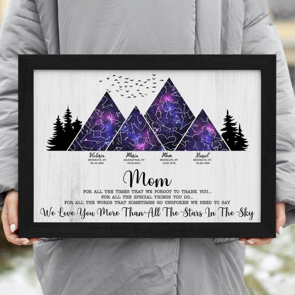 Mom We Love You More Than All The Stars In The Sky Custom Canvas Poster Gift For Mom