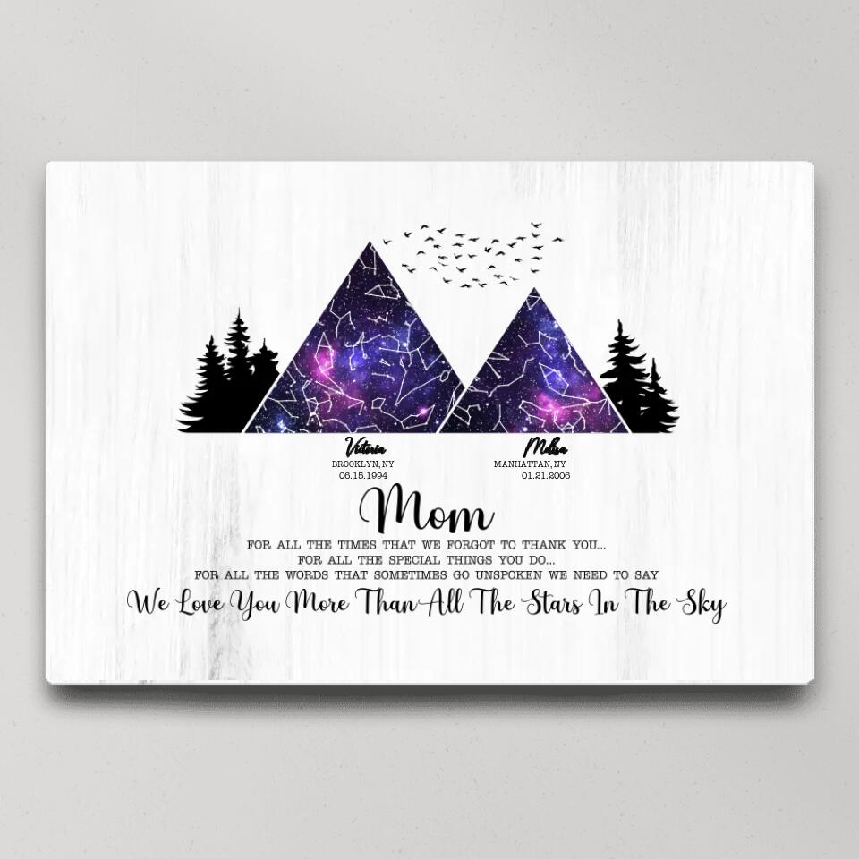 Mom We Love You More Than All The Stars In The Sky Custom Canvas Poster Gift For Mom