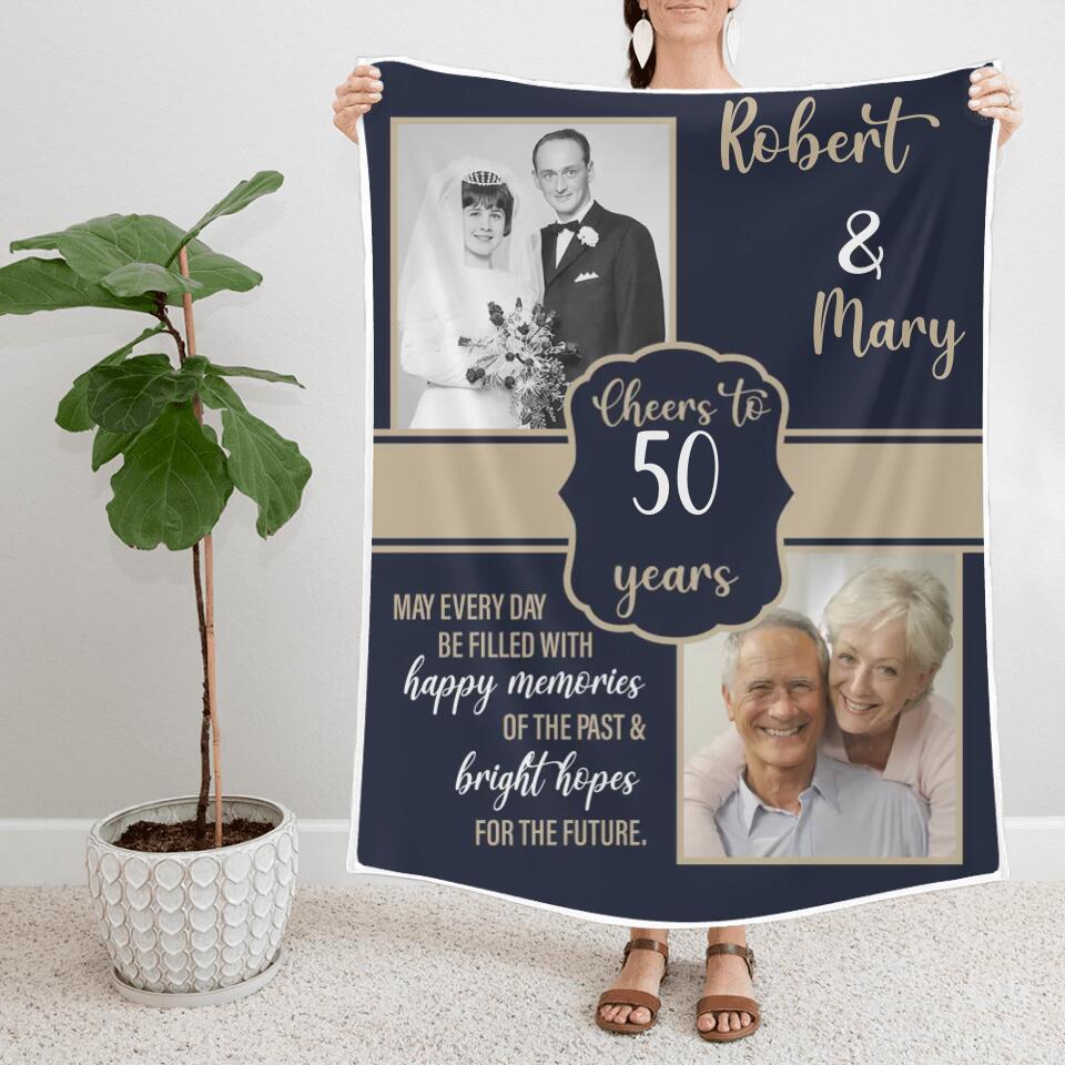 May Every Day Be Filled With Happy Memories - Best Anniversary Gifts for Her/ Personalized Fleece Blanket - 209IHNNPBL639