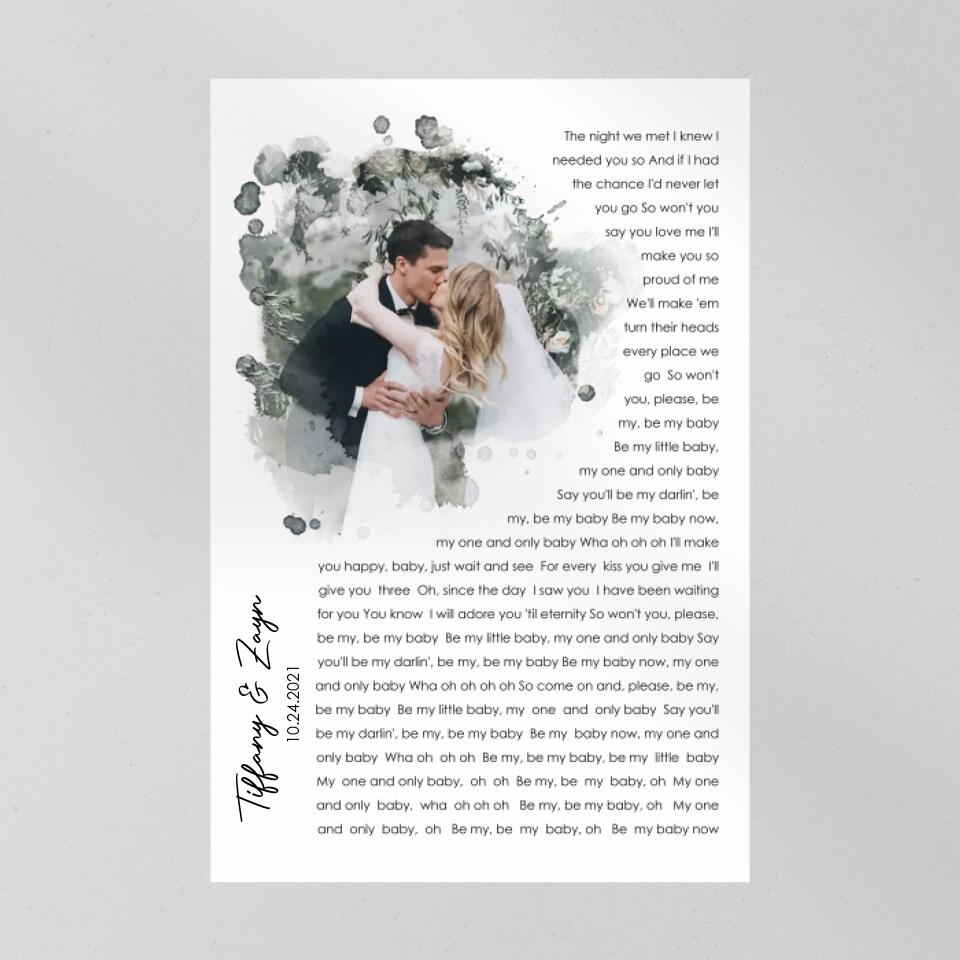 Time Fade Away Meaningful Song Lyrics Custom Canvas Poster Anniversary Gift For Couples